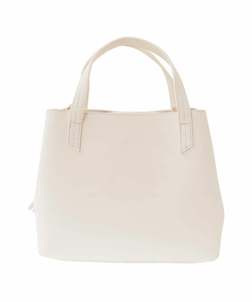 BPKGD06270 MK MICHEL KLEIN BAG(MK ミッシェルクラン バッグ) [2WAY]コンパートメント牛革デザインバッグ アイボリー