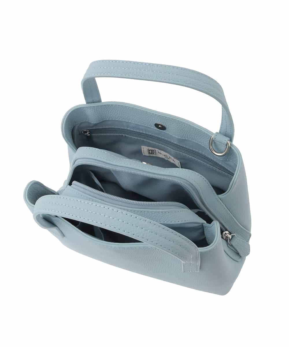 BPKGD06270 MK MICHEL KLEIN BAG(MK ミッシェルクラン バッグ) [2WAY]コンパートメント牛革デザインバッグ ブラック