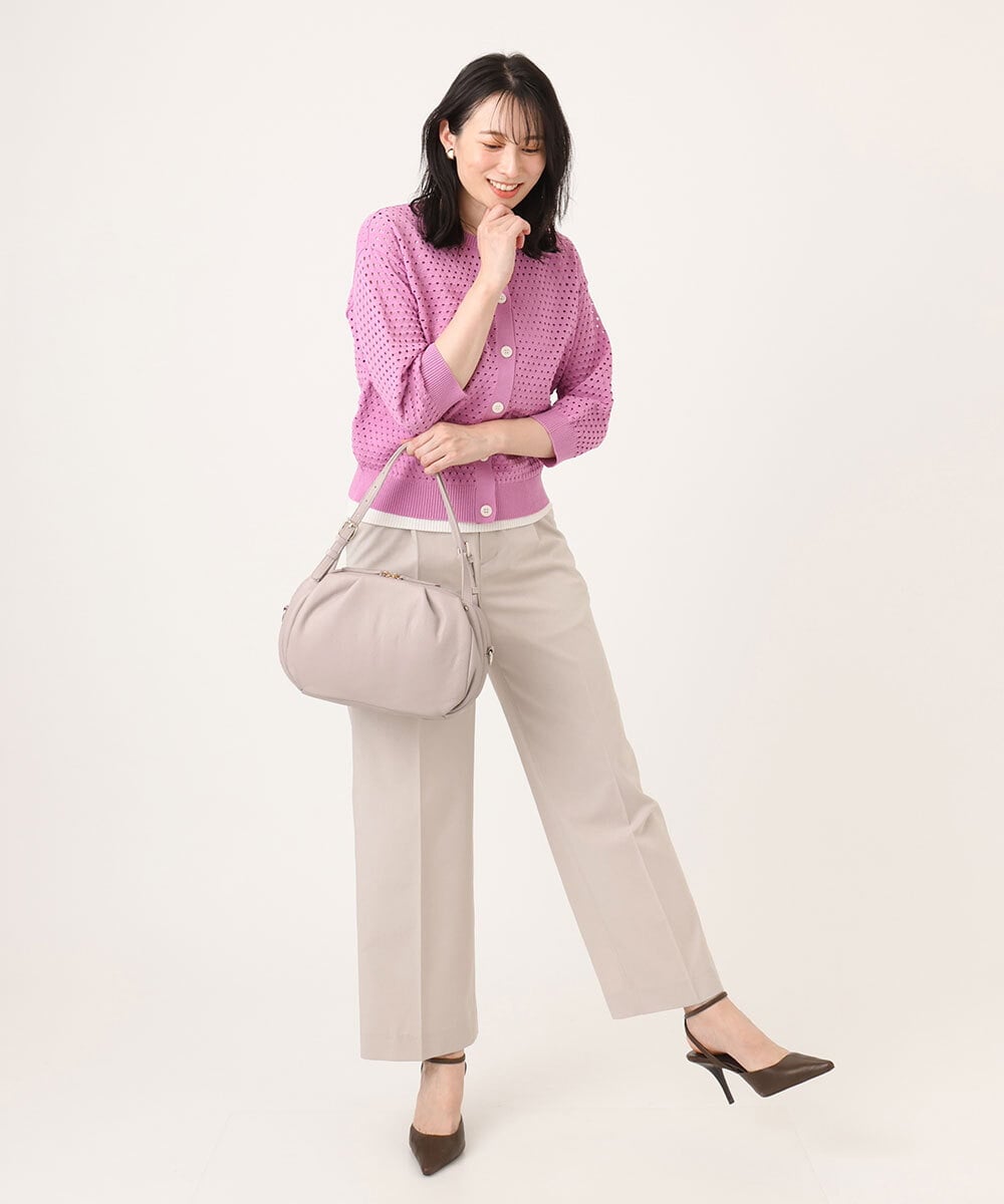 BPKGD09290 MK MICHEL KLEIN BAG(MK ミッシェルクラン バッグ) [2WAY]ベルトハンドルタックデザイントート ライトグレー