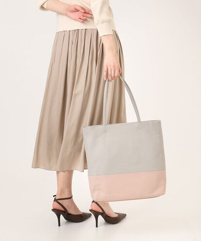 BPKGD21260 MK MICHEL KLEIN BAG [A4収納可]バイカラーデザイン牛革トートバッグ