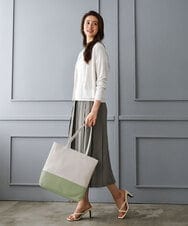 BPKGD21260 MK MICHEL KLEIN BAG(MK ミッシェルクラン バッグ) [A4収納可]バイカラーデザイン牛革トートバッグ ピンク×グレー