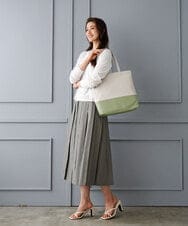 BPKGD21260 MK MICHEL KLEIN BAG(MK ミッシェルクラン バッグ) [A4収納可]バイカラーデザイン牛革トートバッグ ピンク×グレー