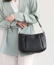 BPKGD25270 MK MICHEL KLEIN BAG(MK ミッシェルクラン バッグ) [2WAY]切り替えポケット牛革ショルダーバッグ ブラック