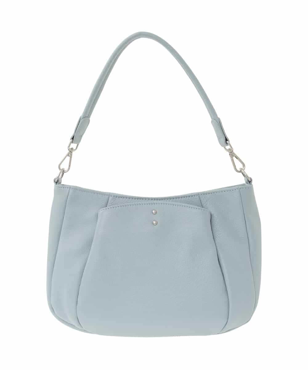 BPKGD25270 MK MICHEL KLEIN BAG(MK ミッシェルクラン バッグ) [2WAY]切り替えポケット牛革ショルダーバッグ ライトブルー