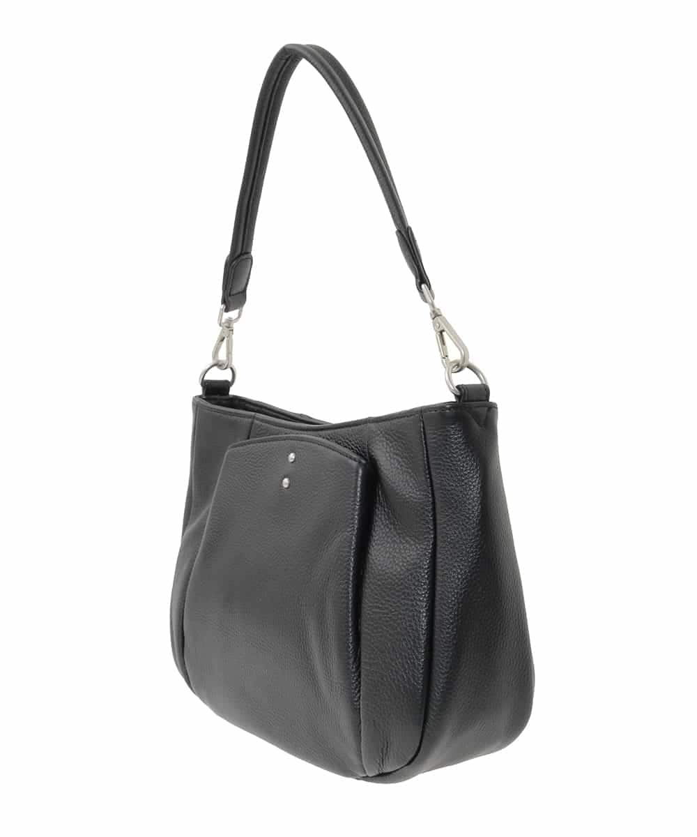 BPKGD25270 MK MICHEL KLEIN BAG(MK ミッシェルクラン バッグ) [2WAY]切り替えポケット牛革ショルダーバッグ ブラック