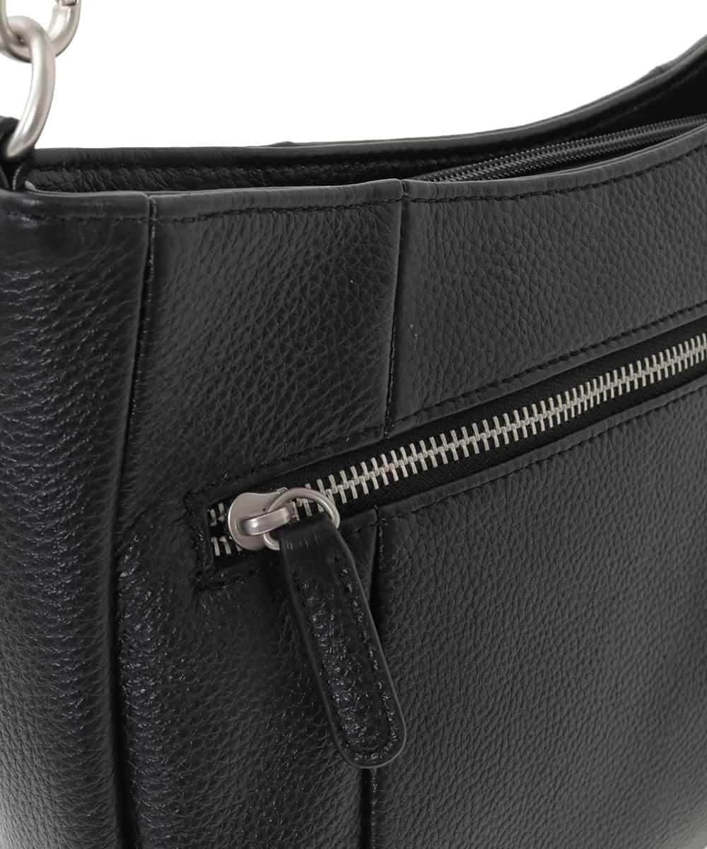 BPKGD25270 MK MICHEL KLEIN BAG(MK ミッシェルクラン バッグ) [2WAY]切り替えポケット牛革ショルダーバッグ ブラック