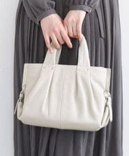 BPKGD26280 MK MICHEL KLEIN BAG(MK ミッシェルクラン バッグ) [2WAY]サイドポイント牛革デザインハンドバッグ アイボリー