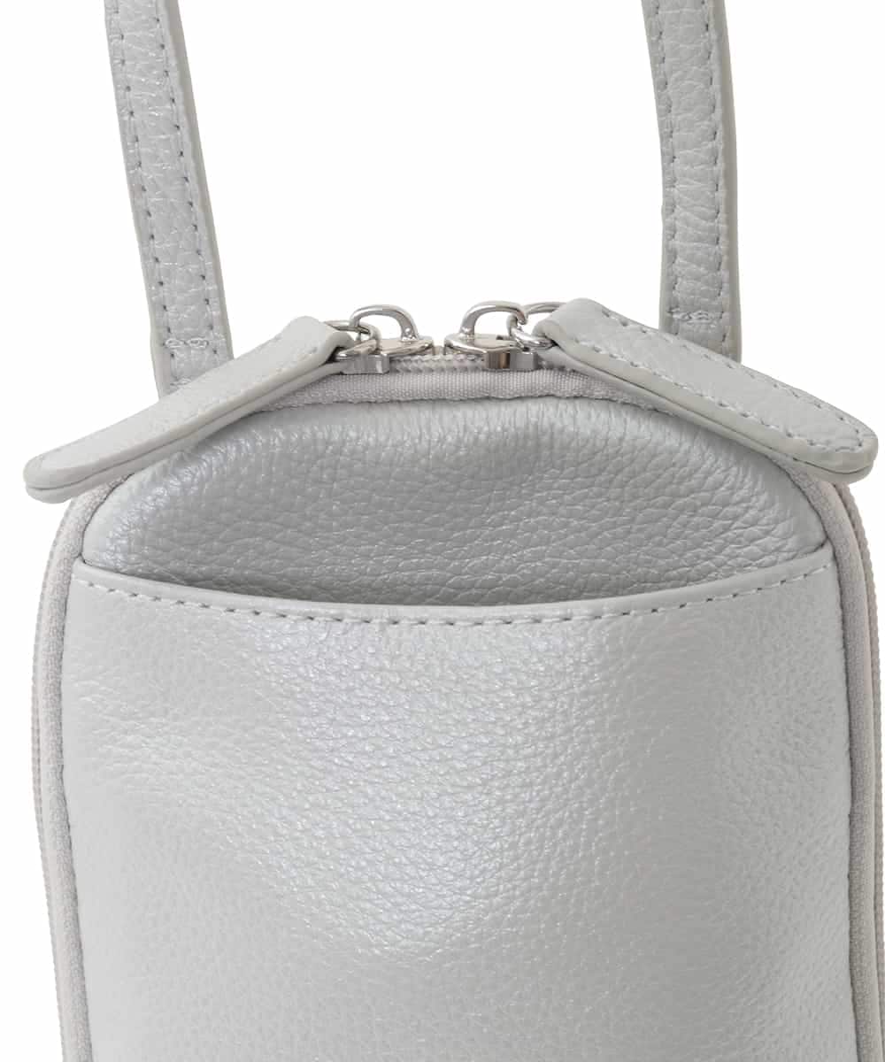 BPKGD30165 MK MICHEL KLEIN BAG(MK ミッシェルクラン バッグ) [軽量]牛革ショルダーウォレットバッグ シルバー