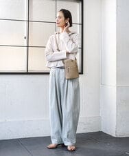 BPKGD80190 MK MICHEL KLEIN BAG(MK ミッシェルクラン バッグ) [300g以下の軽量]牛革ラウンドジップショルダーバッグ ライトブルー