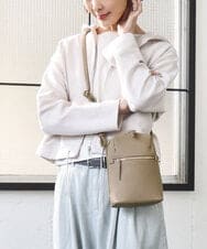 BPKGD80190 MK MICHEL KLEIN BAG(MK ミッシェルクラン バッグ) [300g以下の軽量]牛革ラウンドジップショルダーバッグ ベージュ