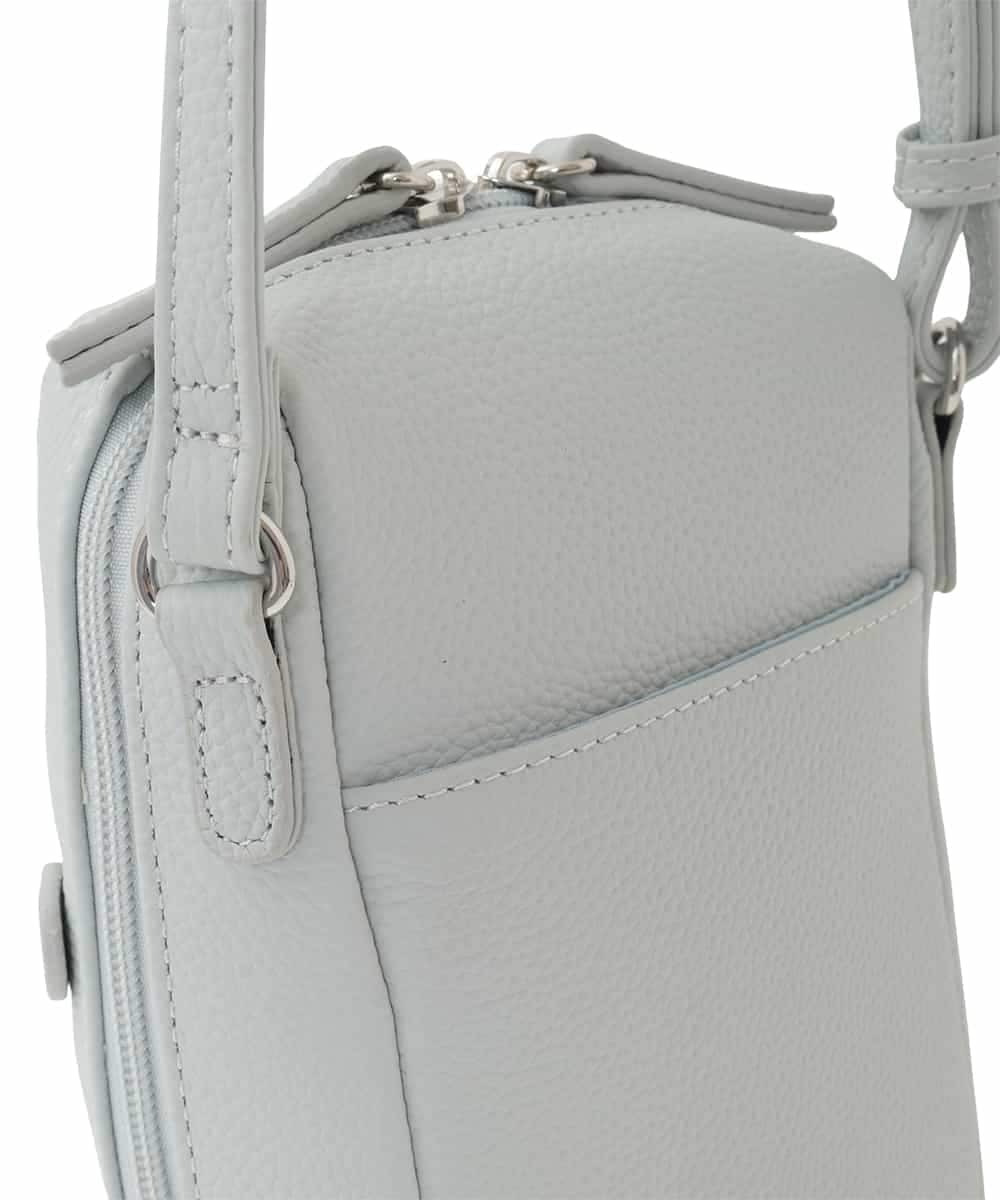 BPKGD80190 MK MICHEL KLEIN BAG(MK ミッシェルクラン バッグ) [300g以下の軽量]牛革ラウンドジップショルダーバッグ ライトブルー