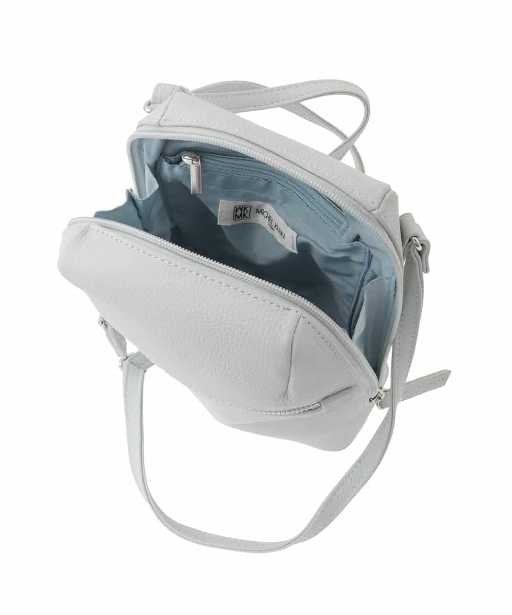 BPKGD80190 MK MICHEL KLEIN BAG(MK ミッシェルクラン バッグ) [300g以下の軽量]牛革ラウンドジップショルダーバッグ ライトブルー