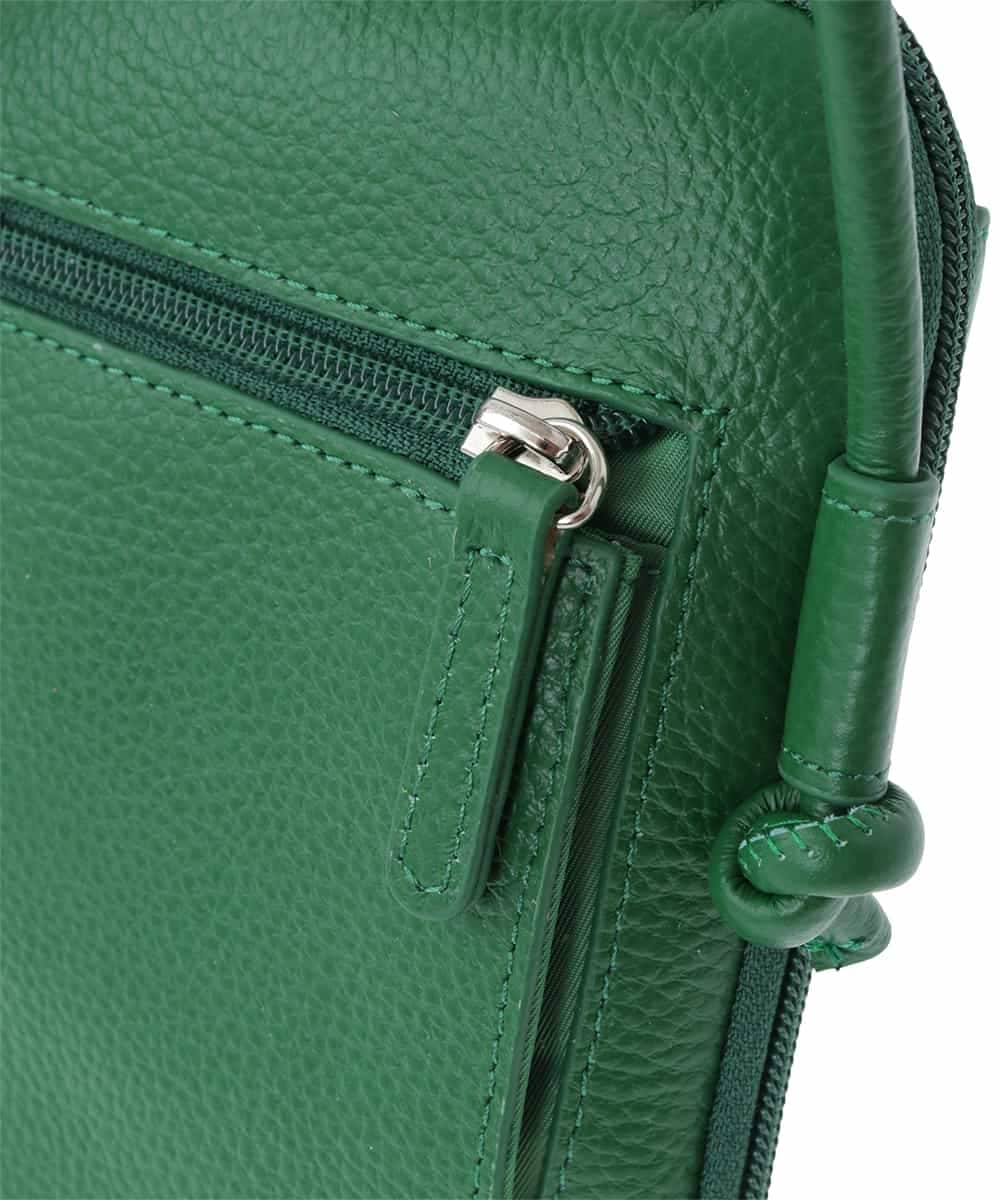 BPKGS30160 MK MICHEL KLEIN BAG(MK ミッシェルクラン バッグ) [軽量]牛革ウォレットショルダーバッグ グリーン