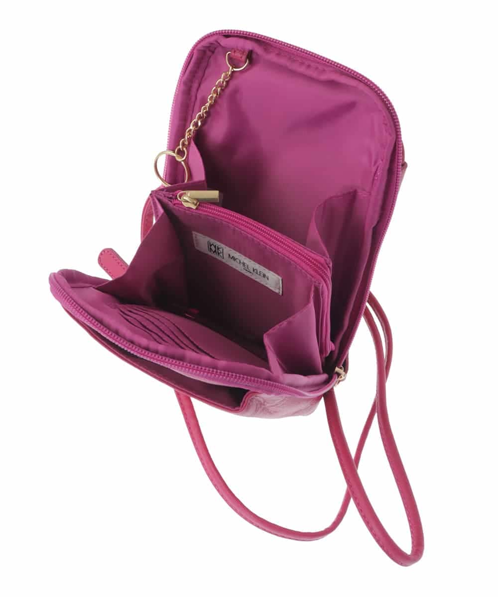 BPKGV30160 MK MICHEL KLEIN BAG(MK ミッシェルクラン バッグ) [軽量]牛革ウォレットショルダーバッグ ピンク
