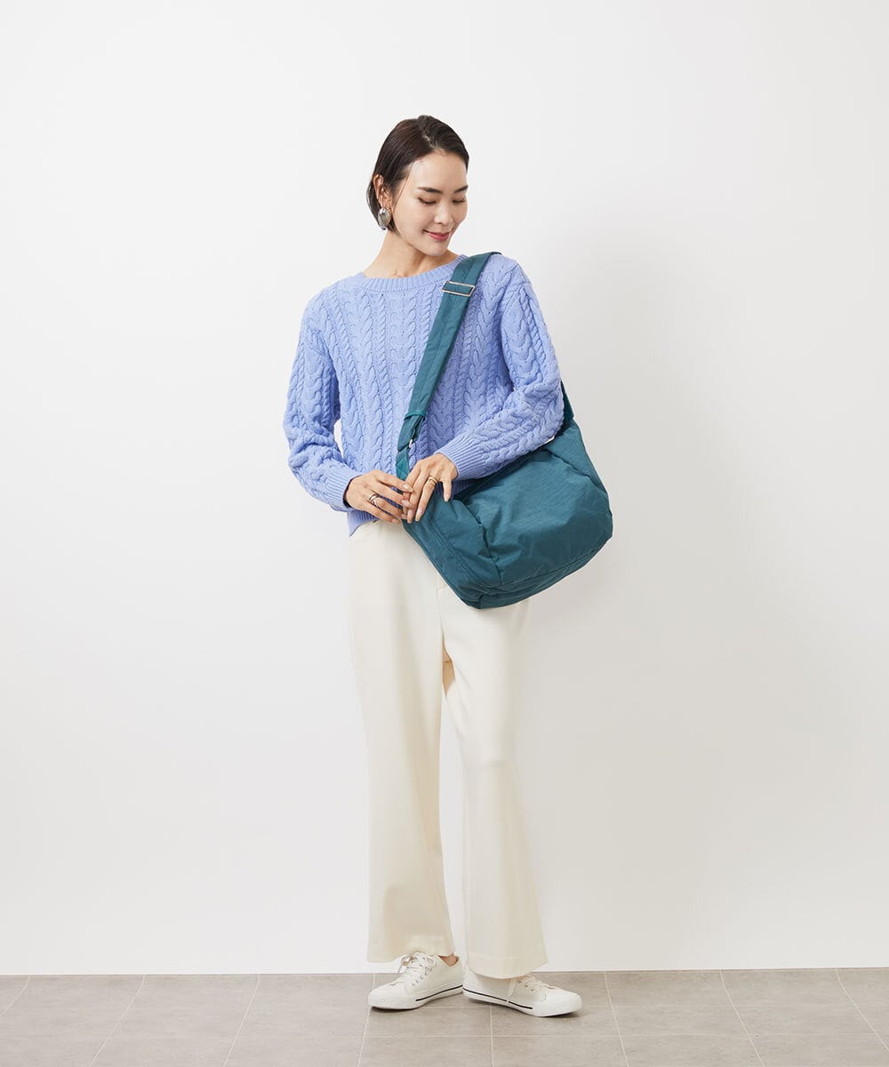 BPRAA12140 MK MICHEL KLEIN BAG(MK ミッシェルクラン バッグ) タック切り替えショルダーバッグ グリーン