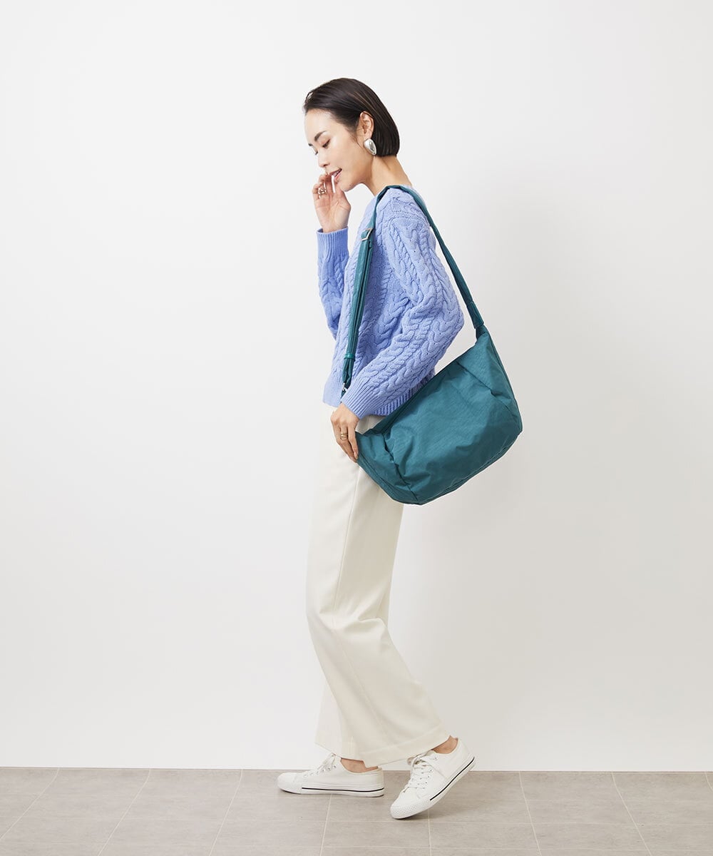 BPRAA12140 MK MICHEL KLEIN BAG(MK ミッシェルクラン バッグ) タック切り替えショルダーバッグ グリーン