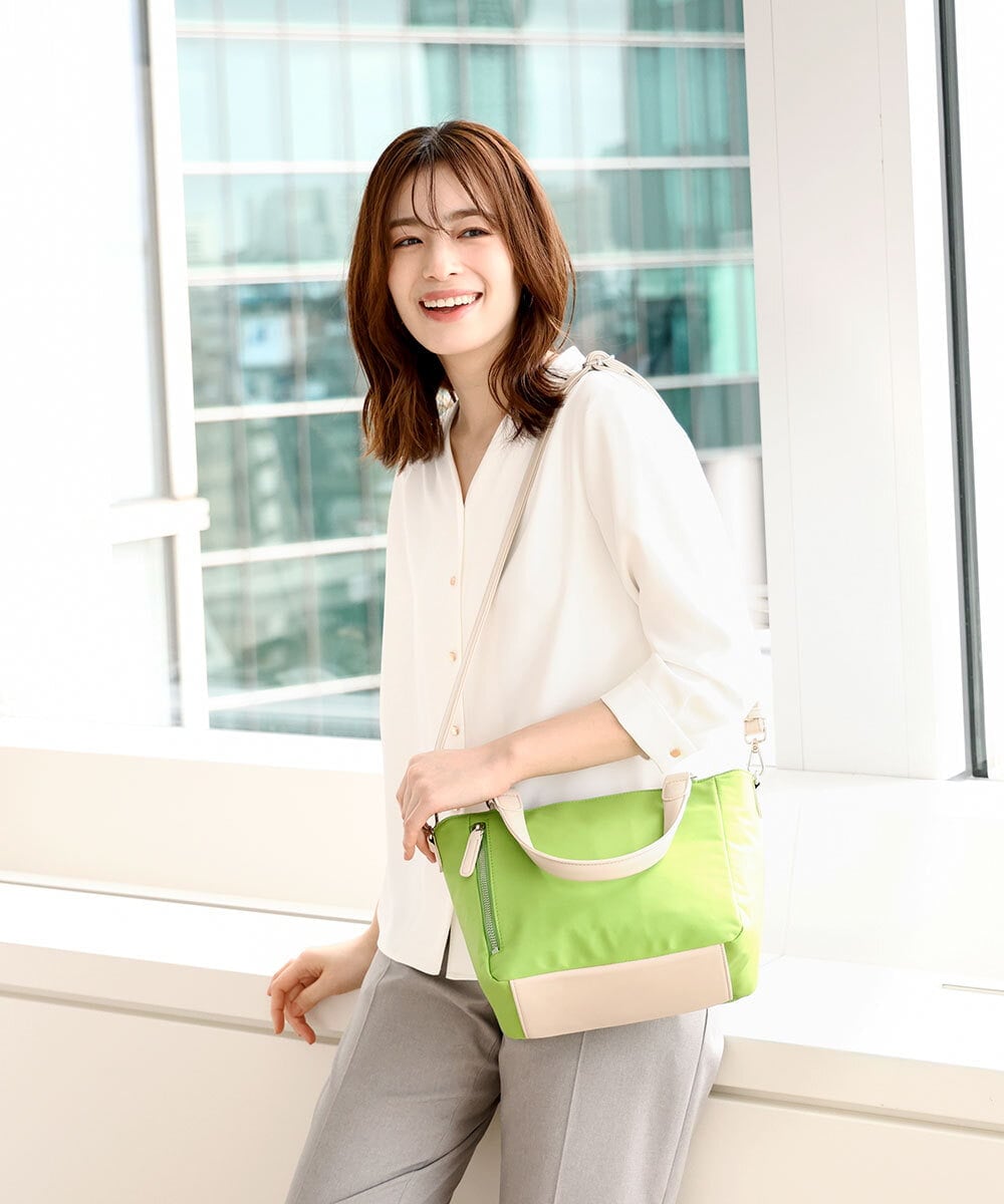 BPRAA13150 MK MICHEL KLEIN BAG(MK ミッシェルクラン バッグ) [2WAY]異素材ジョイントミニトートバッグ オレンジ
