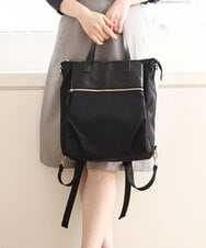 BPRAA22150 MK MICHEL KLEIN BAG(MK ミッシェルクラン バッグ) [3WAY/撥水加工]異素材MIXナイロンリュック ブラック