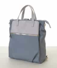 BPRAA22150 MK MICHEL KLEIN BAG(MK ミッシェルクラン バッグ) [3WAY/撥水加工]異素材MIXナイロンリュック ライトブルー