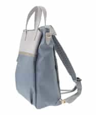 BPRAA22150 MK MICHEL KLEIN BAG(MK ミッシェルクラン バッグ) [3WAY/撥水加工]異素材MIXナイロンリュック ライトブルー