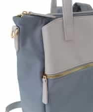 BPRAA22150 MK MICHEL KLEIN BAG(MK ミッシェルクラン バッグ) [3WAY/撥水加工]異素材MIXナイロンリュック ライトブルー