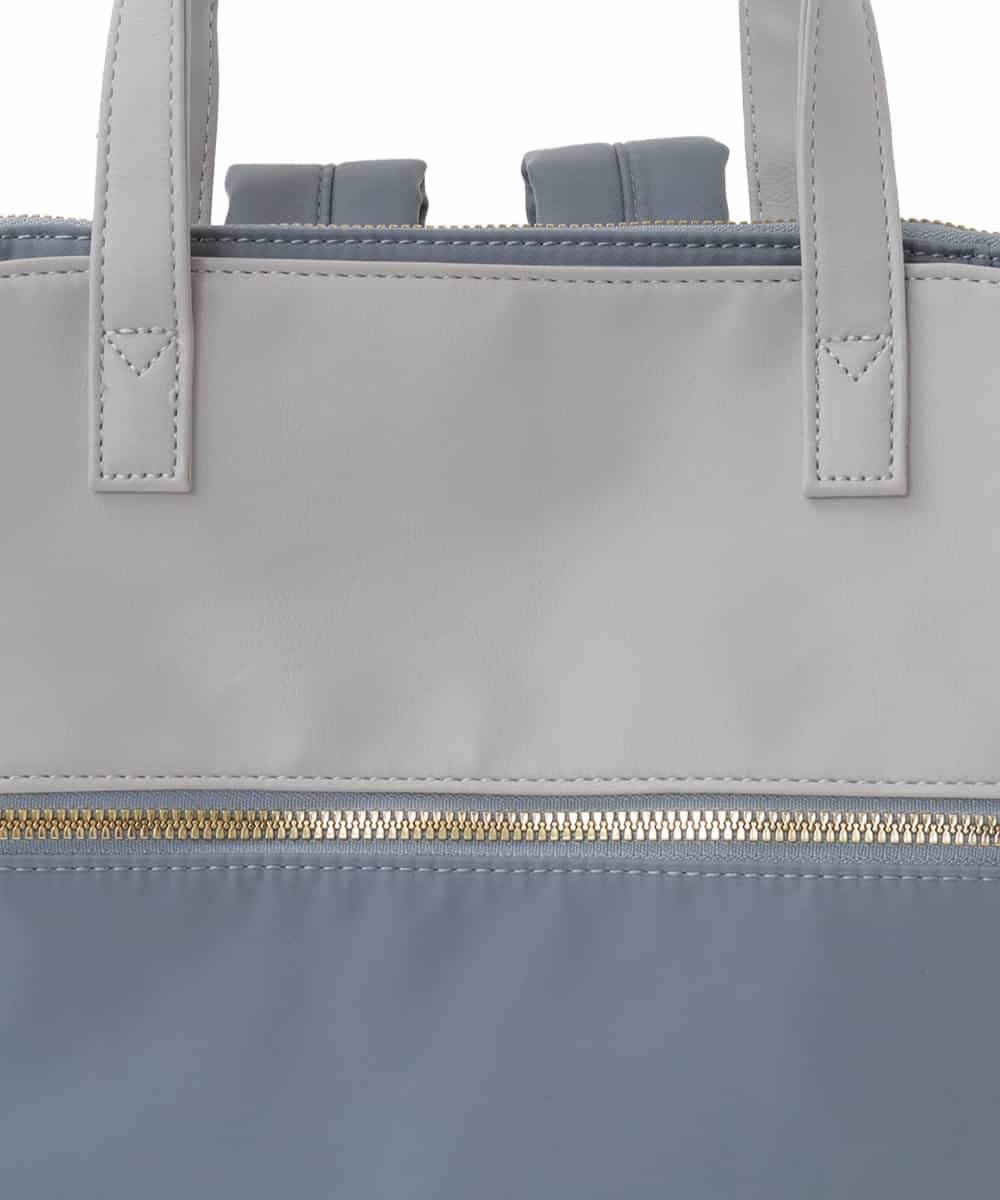 BPRAA22150 MK MICHEL KLEIN BAG(MK ミッシェルクラン バッグ) [3WAY/撥水加工]異素材MIXナイロンリュック ライトブルー