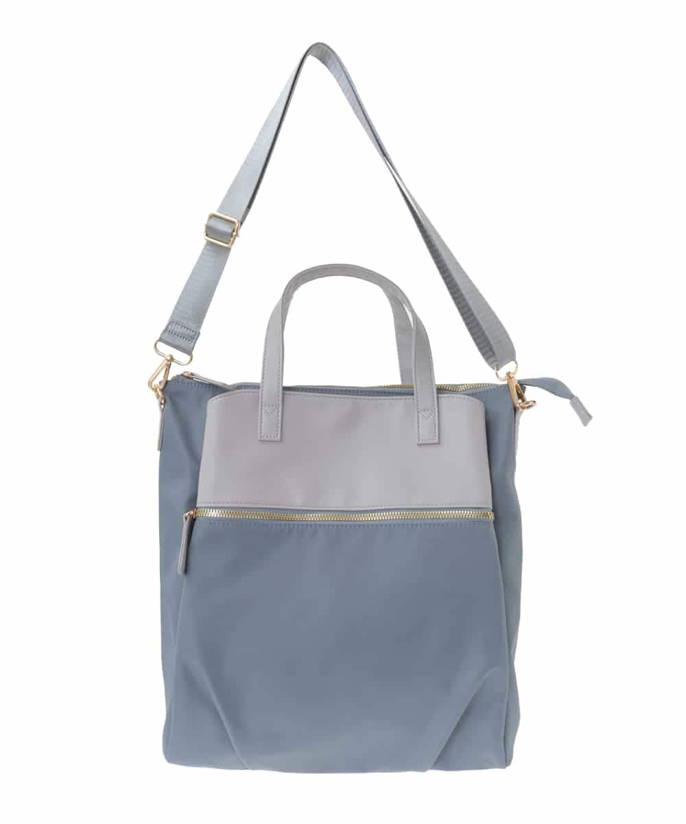 BPRAA22150 MK MICHEL KLEIN BAG(MK ミッシェルクラン バッグ) [3WAY/撥水加工]異素材MIXナイロンリュック ライトブルー