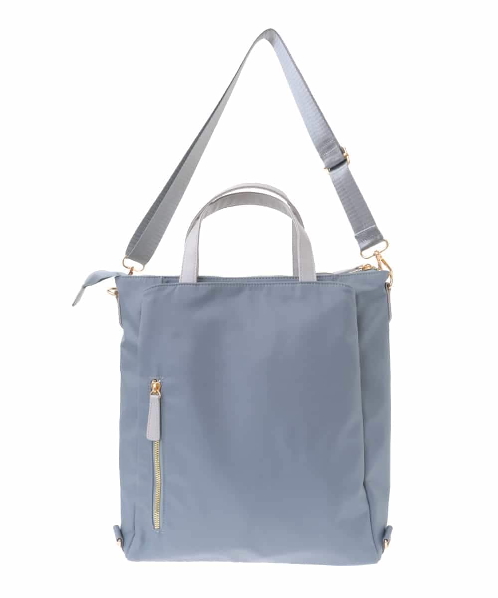 BPRAA22150 MK MICHEL KLEIN BAG(MK ミッシェルクラン バッグ) [3WAY/撥水加工]異素材MIXナイロンリュック ライトブルー