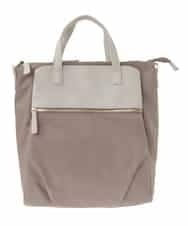 BPRAA22150 MK MICHEL KLEIN BAG(MK ミッシェルクラン バッグ) [3WAY/撥水加工]異素材MIXナイロンリュック ベージュ