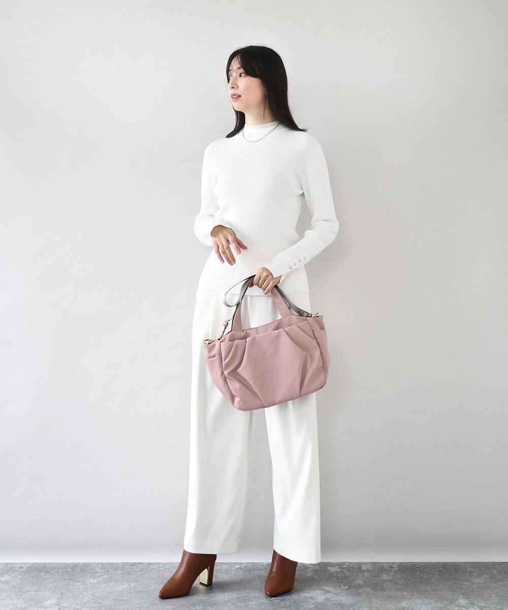 BPRAD03150 MK MICHEL KLEIN BAG(MK ミッシェルクラン バッグ) [撥水/2WAY]タックデザイントートバッグ ベージュ