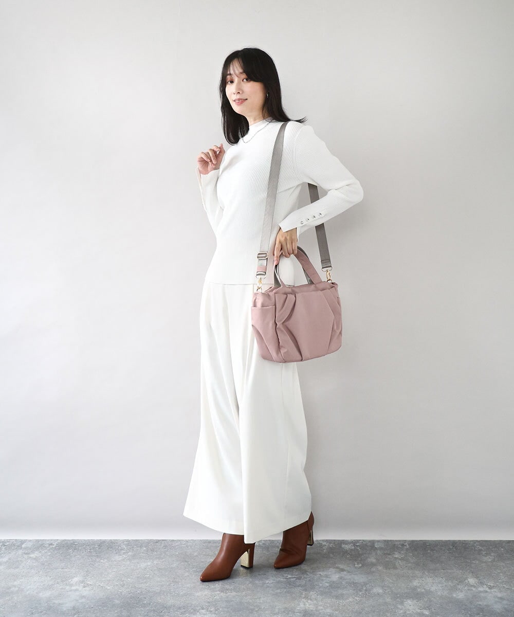 BPRAD03150 MK MICHEL KLEIN BAG(MK ミッシェルクラン バッグ) [撥水/2WAY]タックデザイントートバッグ ベージュ