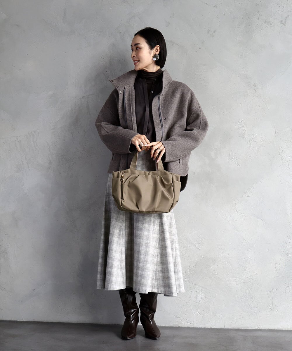 BPRAD03150 MK MICHEL KLEIN BAG(MK ミッシェルクラン バッグ) [撥水/2WAY]タックデザイントートバッグ ベージュ