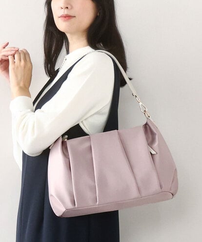 BPRAD11160 MK MICHEL KLEIN BAG [2WAY/500g以下の軽量]タックデザインワンショルダーバッグ