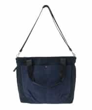 BPRAD12160 MK MICHEL KLEIN BAG(MK ミッシェルクラン バッグ) 【撥水/2WAY】多機能ポケットビッグスクエアバッグ ネイビー