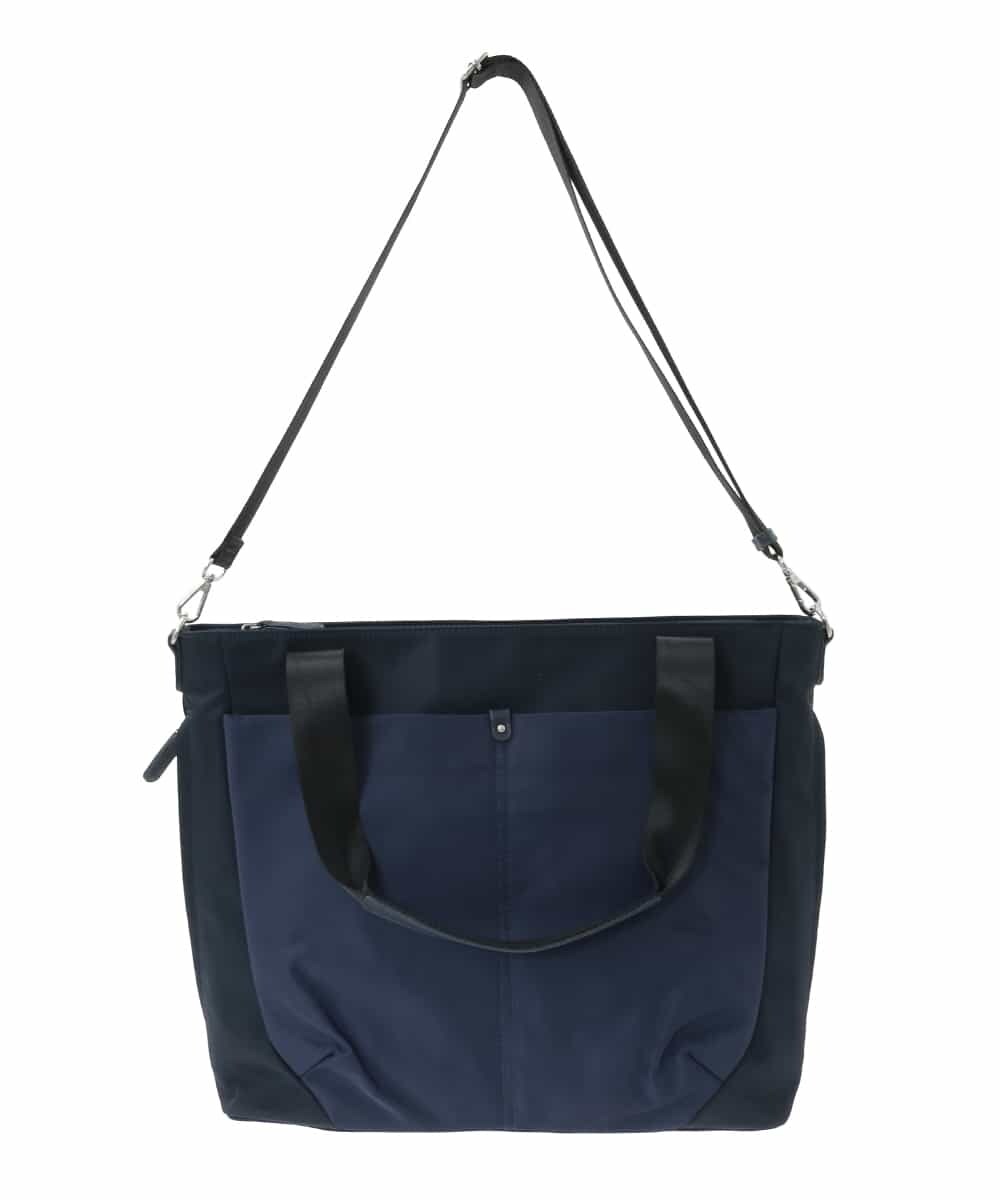 BPRAD12160 MK MICHEL KLEIN BAG(MK ミッシェルクラン バッグ) 【撥水/2WAY】多機能ポケットビッグスクエアバッグ ネイビー