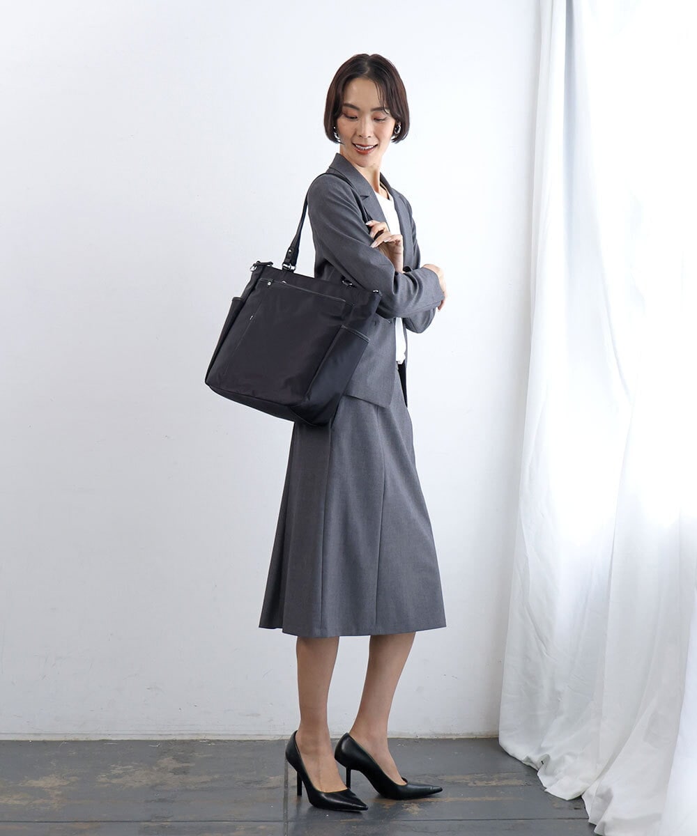 BPRAG84190 MK MICHEL KLEIN BAG(MK ミッシェルクラン バッグ) [2WAY/A4収納可]多機能ポケットナイロントートバッグ ブラック