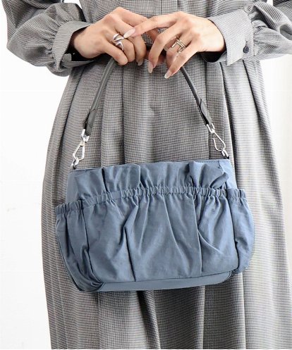 BPRAG95150 MK MICHEL KLEIN BAG [2WAY]フリルギャザーコンパクトショルダーバッグ