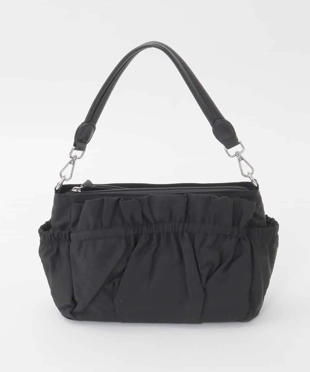 BPRAG95150 MK MICHEL KLEIN BAG(MK ミッシェルクラン バッグ) [2WAY]フリルギャザーコンパクトショルダーバッグ ブラック