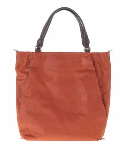 MK MICHEL KLEIN BAG(エムケー ミッシェルクラン バッグ) 【2WAY/撥水/A4対応】ダイヤ型押しマルチウェイバッグ(リュックインバッグ付き) オレンジ フリーサイズ