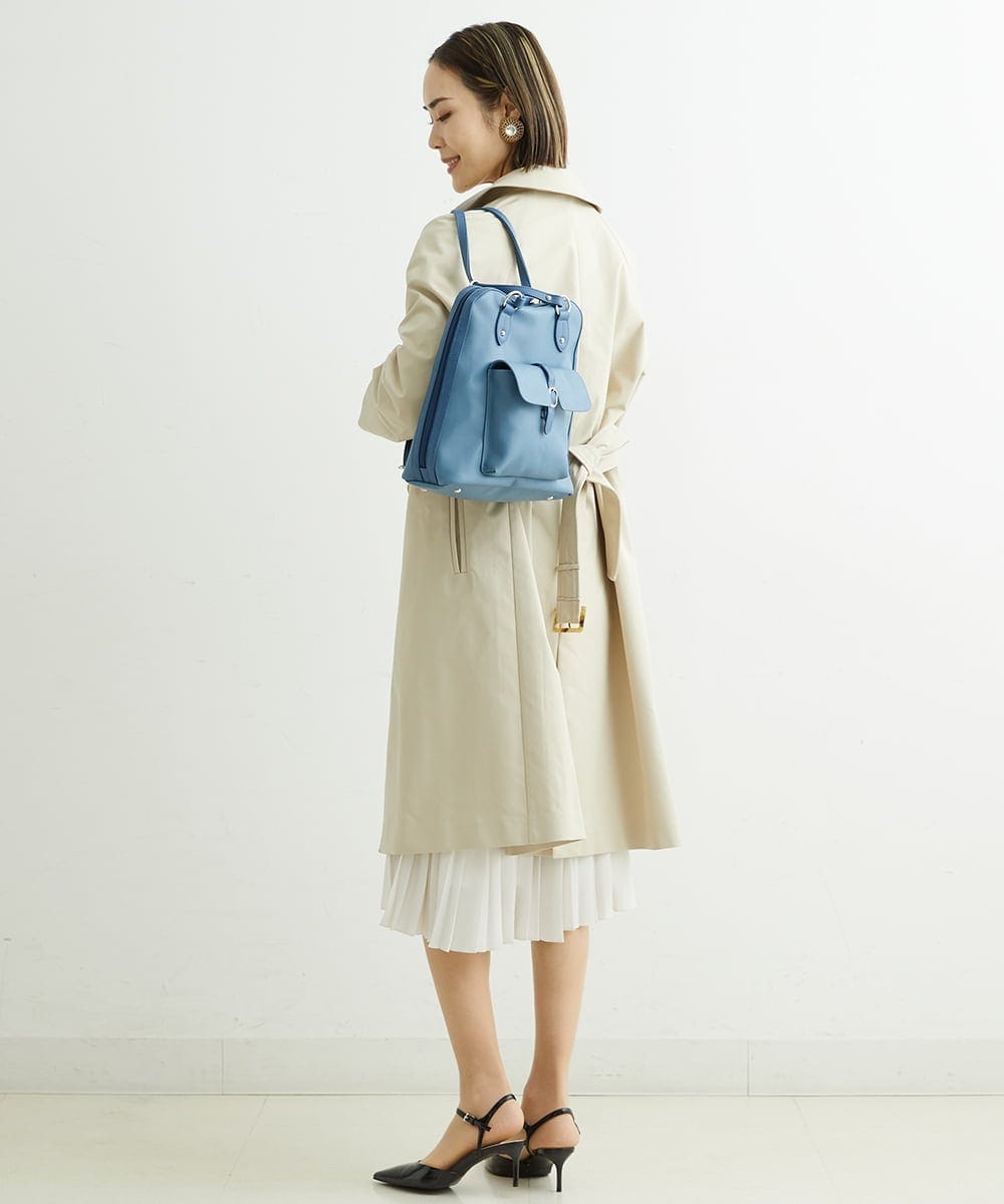 BPRAS21140 MK MICHEL KLEIN BAG(MK ミッシェルクラン バッグ) 【2WAY】フェイクレザートートバッグ ライトブルー