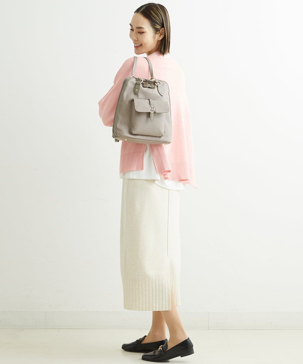 BPRAS21140 MK MICHEL KLEIN BAG(MK ミッシェルクラン バッグ) 【2WAY】フェイクレザートートバッグ ベージュ