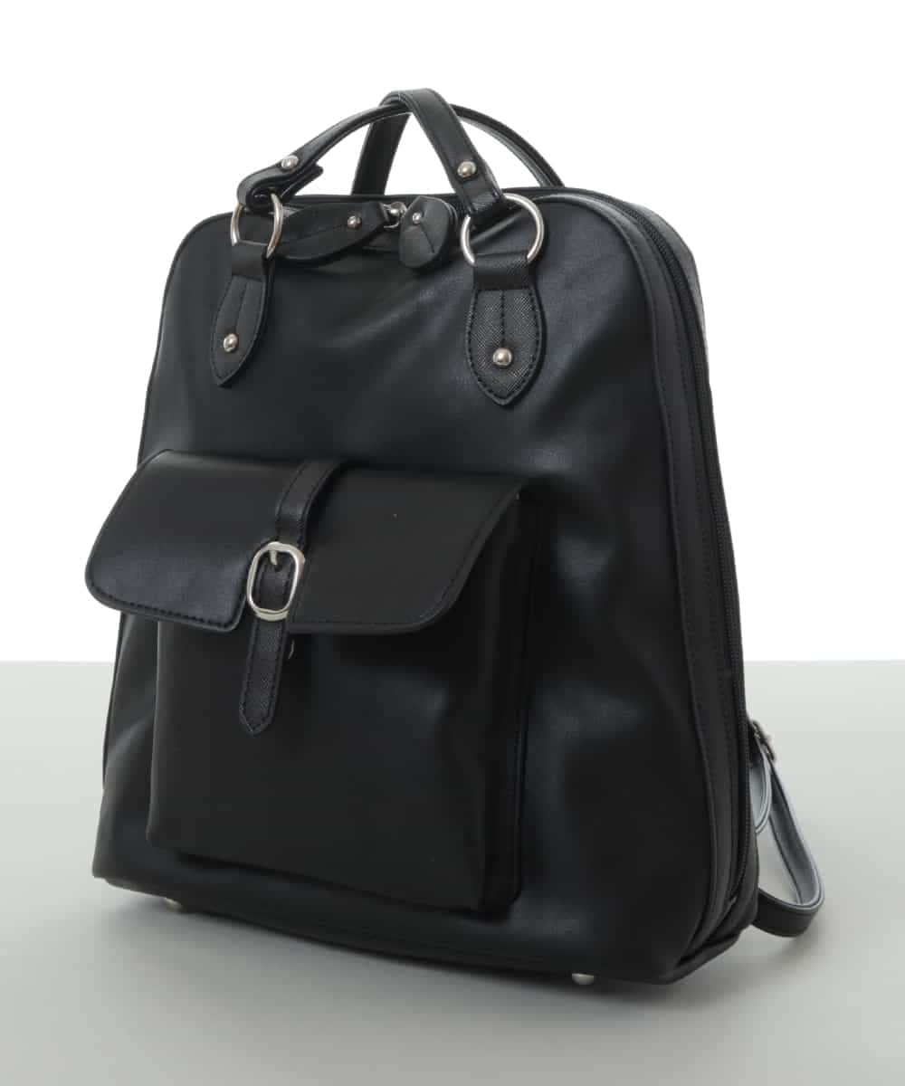 BPRAS21140 MK MICHEL KLEIN BAG(MK ミッシェルクラン バッグ) 【2WAY】フェイクレザートートバッグ ブラック