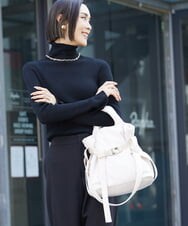 BPRAV06140 MK MICHEL KLEIN BAG(MK ミッシェルクラン バッグ) [2WAY]異素材デザインミニトートバッグ アイボリー
