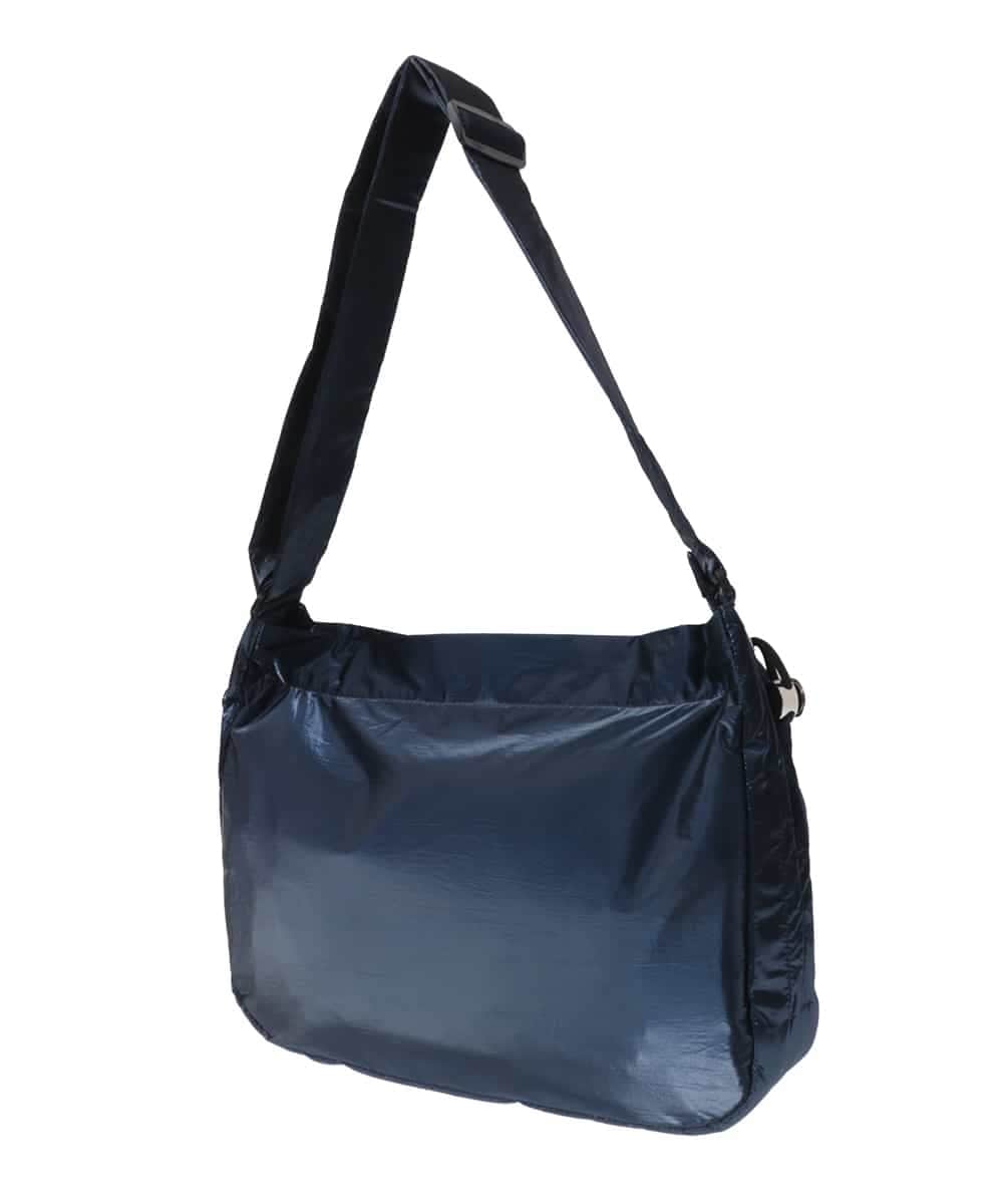 BPRAV23130 MK MICHEL KLEIN BAG(MK ミッシェルクラン バッグ) ドロストデザインメタリックショルダーバッグ ネイビー