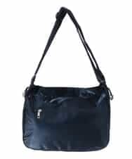 BPRAV23130 MK MICHEL KLEIN BAG(MK ミッシェルクラン バッグ) ドロストデザインメタリックショルダーバッグ ネイビー