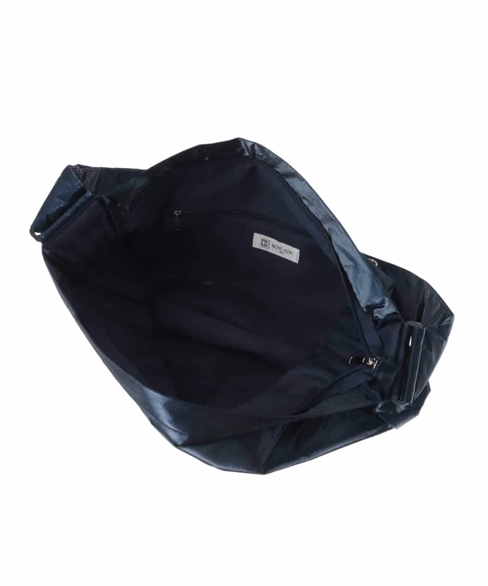 BPRAV23130 MK MICHEL KLEIN BAG(MK ミッシェルクラン バッグ) ドロストデザインメタリックショルダーバッグ ネイビー