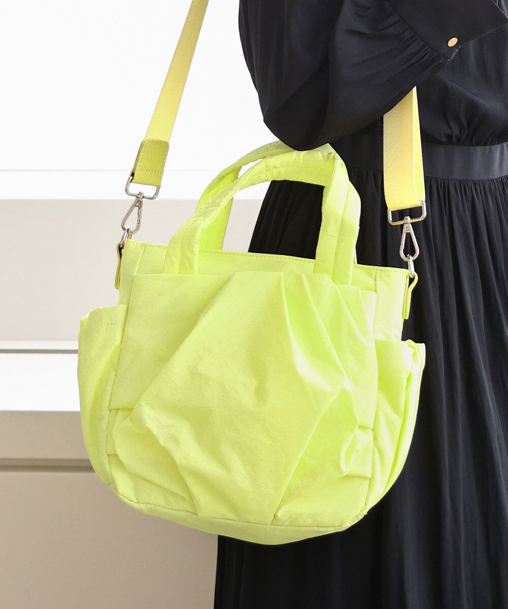 BPREA21150 MK MICHEL KLEIN BAG(MK ミッシェルクラン バッグ) [2WAY]タックデザインコンパクトトートバッグ イエロー