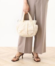 BPREA21150 MK MICHEL KLEIN BAG(MK ミッシェルクラン バッグ) [2WAY]タックデザインコンパクトトートバッグ アイボリー