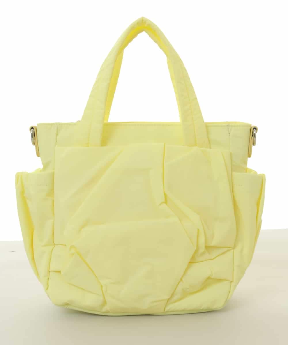 BPREA21150 MK MICHEL KLEIN BAG(MK ミッシェルクラン バッグ) [2WAY]タックデザインコンパクトトートバッグ イエロー