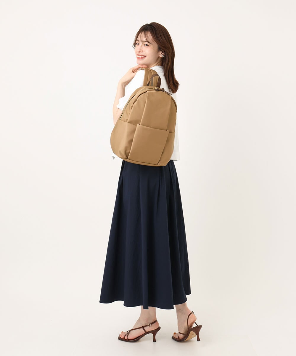 BPREA21170 MK MICHEL KLEIN BAG(MK ミッシェルクラン バッグ) [撥水加工]タックデザインマルチポケットリュック ピンク